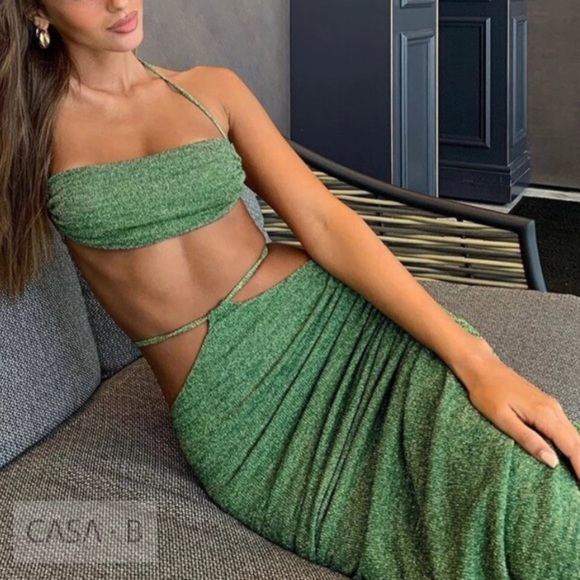 CASA B Dresses & Skirts - 5⭐️CASA B| St. Barths Wrap-around Halter Top & Midi Skirt Set